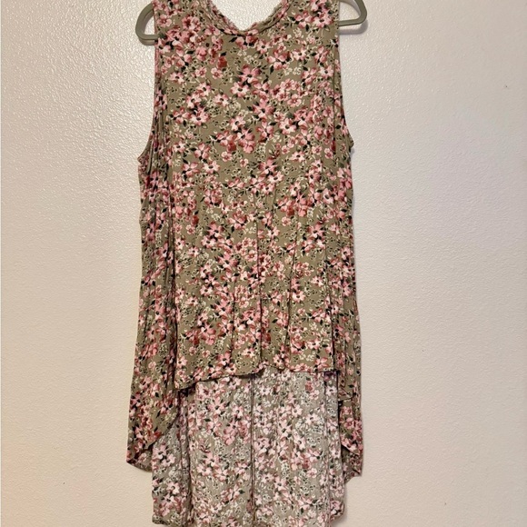 Maurices Floral Sleeveless Blouse - Pink and Green - Picture 1 of 3